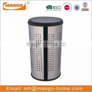 Cone PVC Lid Stainless Steel Laundry Basket