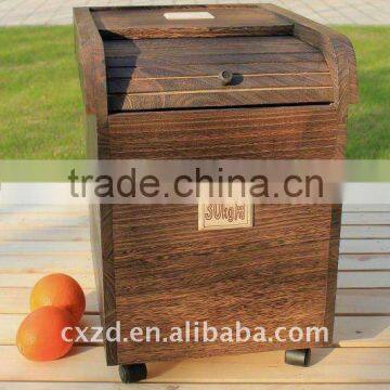 Carbonation of restoring ancient style wood recycle kitchen rice square kitchen bin