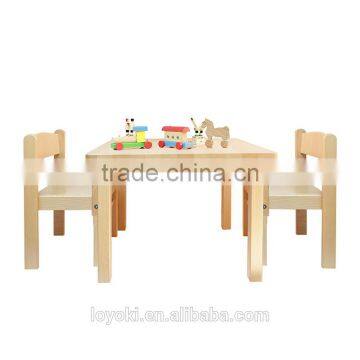 Children's Furniture Solid Beech Wood kids table and chair set of 3 Natural Varnish used kids table and chairs