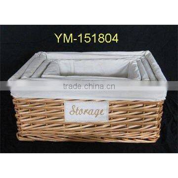 2016 good quality colored willow storage basket
