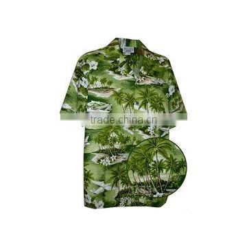 100% cotton men's designed promotional hawaiian shirts