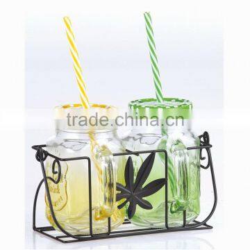 500ml 16oz Mason Jar With Handle and Straw photo-4