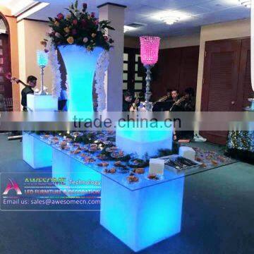 Pink Acrylic Dining Table Base With Clear Top for Romantic Wedding photo-3