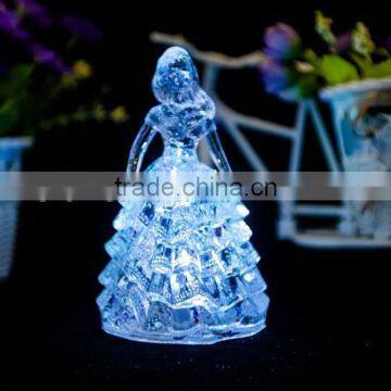 Dongguan plastic barbie led shining bride figurine wedding supplier decorations