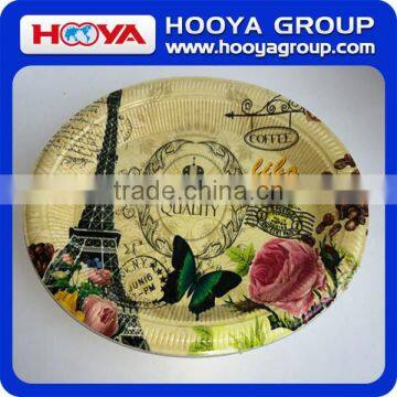 Plastic Dinner Candy Fruit Food Plate /tray With Gloden Rim photo-2