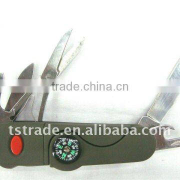 2014 new "stock" New design multi knife pocket knife multi function LED knife TS06