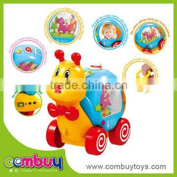 Top selling cartoon snail music high quailty kid car push handle