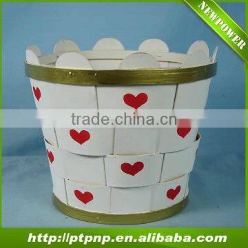 Heart Decorative Wooden Flower Pot for home and garden