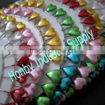 Decorative 55mm plastic heart head straight pin