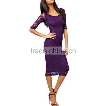 Fashion Women Evening Party Cocktail Long Sleeve Summer Lace Short Mini Dress photo-5