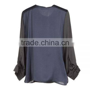Ladies' Fashion Long Sleeves Color Combination High Quality and Best Price Ladies Blouse Free Patterns Free photo-2
