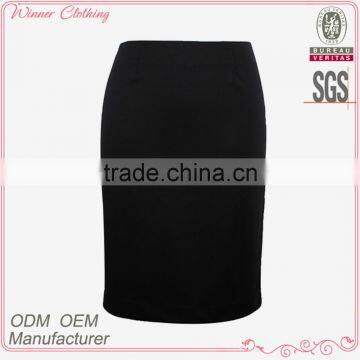 Polyester chiffon and black satin combination slim 2015 high quality ladies short skirt