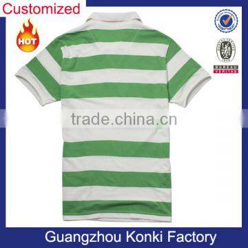 Top Design Latest Green Stripe Polo T-shirts for Men Designer Stripe Polo T-shirts photo-2