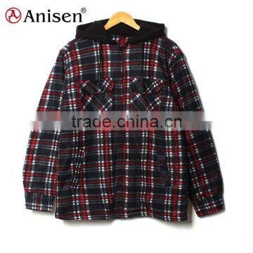 wholesale plaids winter polar fleece promotion men coat stock