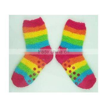 Rainbow stripe short socks (Solid/Stripes, Microfiber/Spandex/Nylon)