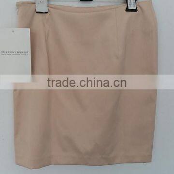 2016 ladies beige plain dyed skirt for summer