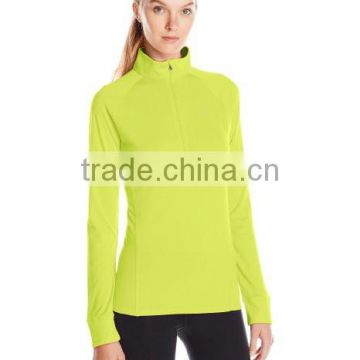 ultra-light 100% Polyester spandex imported Women's Tech 1/4 Zip fitness pullover Half-zip top jacket