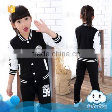 AS-457B girls cotton clothing sets for kids sping autumn sports tracksuits infant active Coat+pants suit teenager clothes
