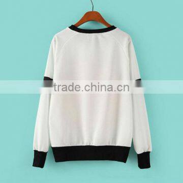 Cheapsale Garfield Printed White Long Sleeve Oversized Raglan Women's Plain Pullover Round Neck Long Sleeve Hoodie photo-5