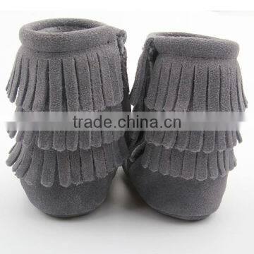 Plain Suede Leather Tassel Boot Indoor/outdoor Slipper Boot photo-5