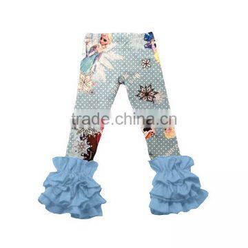 Giggle Moon Latest Design Fall and Winter Cartoon Printing Children Pants Girls Cotton Triple Ruffle Pants Wholesale photo-3