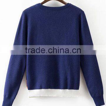 EY0877S Women Pullover Sweater Knitted Sweater Women Floral Print Sweater photo-4