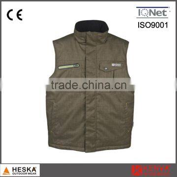 OEM customize workwear men winter vest padded bodywarmer with waterproof