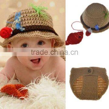 Lovely Newborn Style Crochet Hat/ Baby Knit Hat/baby Hat and Pants Set