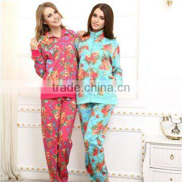 Family pajama knitted french terry winter design custom women pajamas