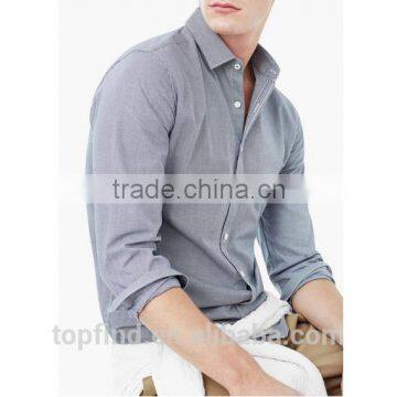 Modern Slim Grey 100% Cotton Casual Shirt for Man photo-3