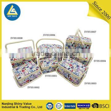 Single Handle Sewing Baskert With Sewing Kit Accessories , Various Colors And Patterns photo-5
