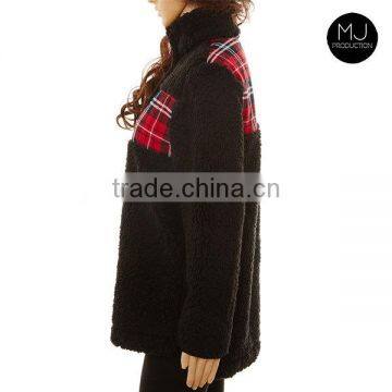 Factory Custom Pullover Oversize Plaid Sweater Woman photo-2