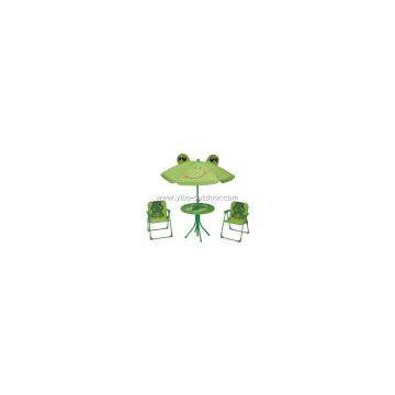Kids Folding Table and Chair Set With Umbrella