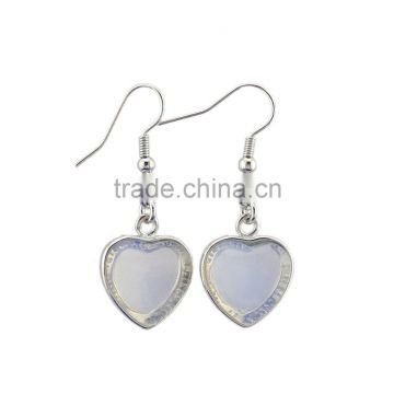 Lapis Lazuli Turquoise Amethyst Natural Stone Heart Drop Earrings