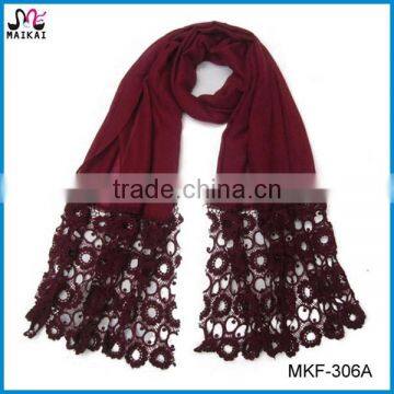 2017 new design lady cotton polyester fashionable scarf