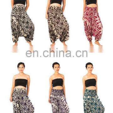 Elephant Thai Pattern 2 Harem Yoga Jumpsuit Dance Hammer Trousers Pants photo-2