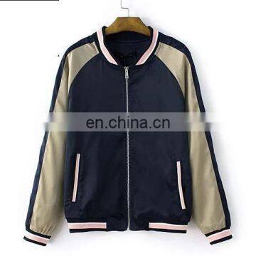 New design Women's Bomer Jacket Baseball Jacket Nylon Jacket flight Jacket with Folwer Embroidery