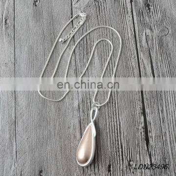 Mixed Color Metal Necklace Teardrop Pendant photo-5