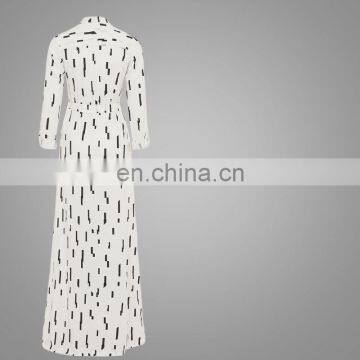 Modern Dubai Style Kebaya Shirt Islamic Dress Abaya Muslim Shirt Long Printing Abaya For Office Lady Latest Burqa Design photo-6