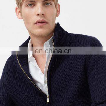 Mens Zipped pockets cotton cardigan sweater