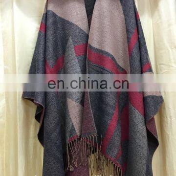 Chinese Wholesale Suppliers Ladies Cashmere Wraps Fringe Blanket Geometry Pattern Kashmir Winter Shawls photo-4