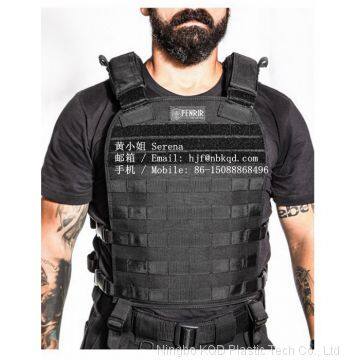 0.6mm Black Hypalon Coated Polyester Fabric for Tactical Vest photo-3