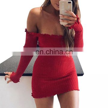 2017 Top Design Long Sleeve Red Party Sexy Club Bodycon Women Bandage Dress