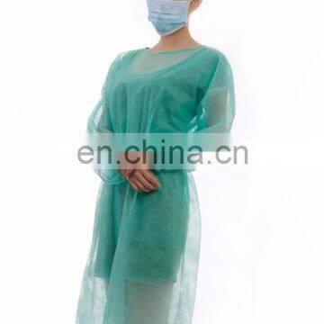 Hospital nonwoven pp pe isoaltion gown with knitted wirst