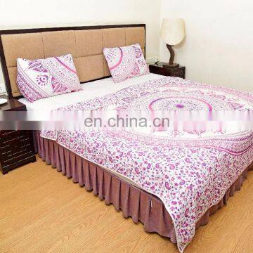 Indian Latest Cotton Ombre Mandala Quilted Blanket Comforter Queen Size Reversible Duvet Set Bedding Set
