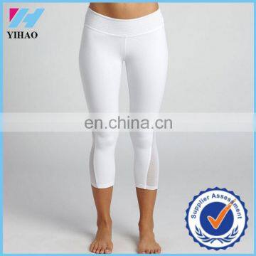 Yihao top quality ladies mesh decorations high performance white yoga pants custom sexy tights leggings