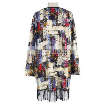 2017 Old Women Boho Frill Prirnt Tunic Guangzhou Supplier photo-2