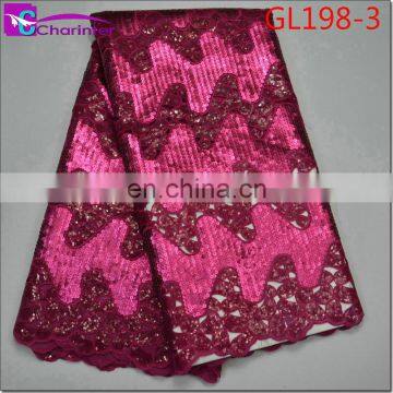 High Quality African Organza Lace Fabrics GL198 photo-4