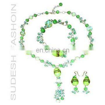 Designer Glass beads wedding bridal necklace earring bracelets