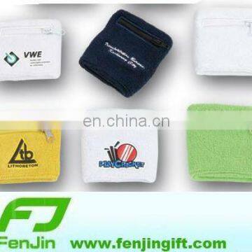 personalized sport sweatbands with coin pocket